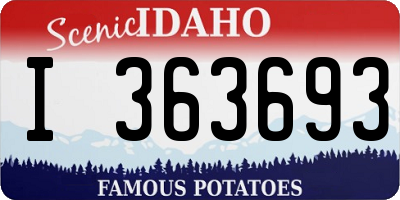 ID license plate I363693