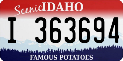 ID license plate I363694
