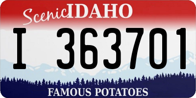 ID license plate I363701