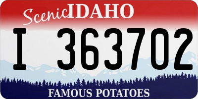 ID license plate I363702