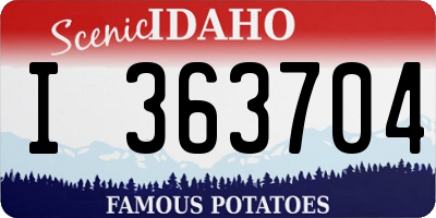 ID license plate I363704