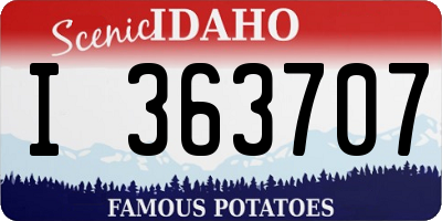 ID license plate I363707