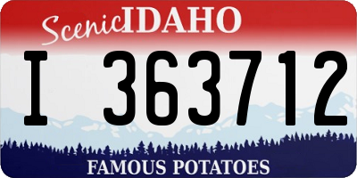 ID license plate I363712