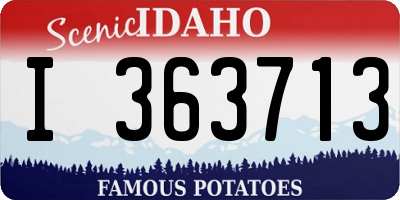 ID license plate I363713