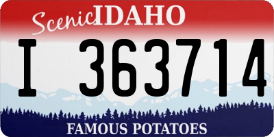ID license plate I363714
