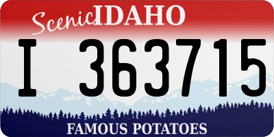 ID license plate I363715