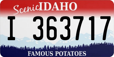 ID license plate I363717