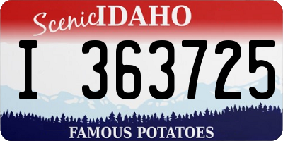 ID license plate I363725