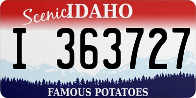 ID license plate I363727