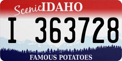 ID license plate I363728
