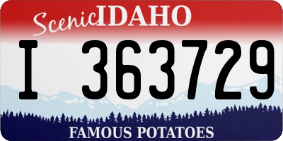 ID license plate I363729