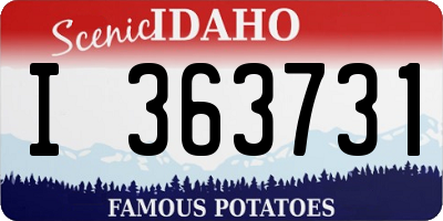 ID license plate I363731
