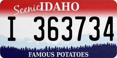 ID license plate I363734