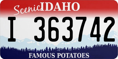 ID license plate I363742