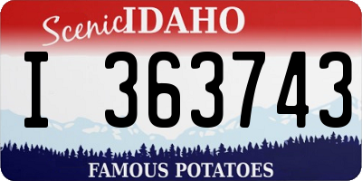 ID license plate I363743