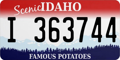 ID license plate I363744