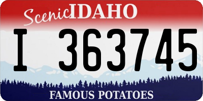 ID license plate I363745