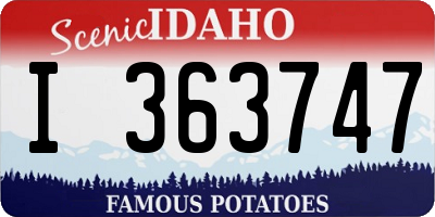 ID license plate I363747