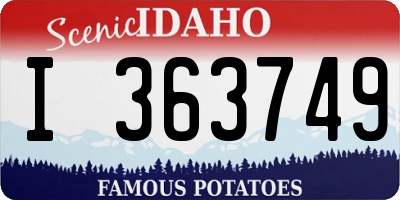 ID license plate I363749