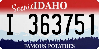 ID license plate I363751