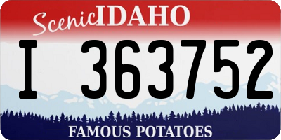 ID license plate I363752