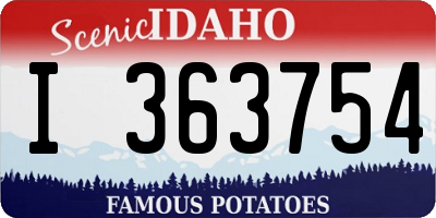 ID license plate I363754