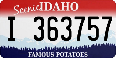 ID license plate I363757