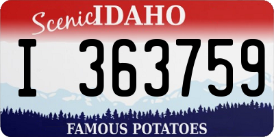 ID license plate I363759