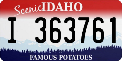 ID license plate I363761