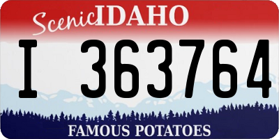 ID license plate I363764