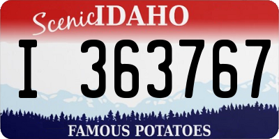 ID license plate I363767