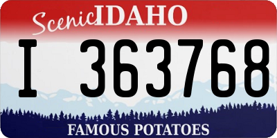 ID license plate I363768