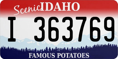 ID license plate I363769
