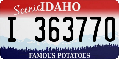 ID license plate I363770