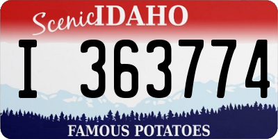 ID license plate I363774