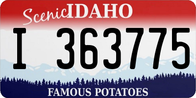 ID license plate I363775