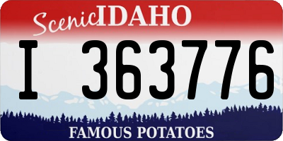 ID license plate I363776