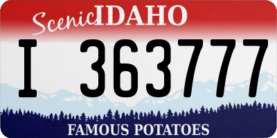 ID license plate I363777