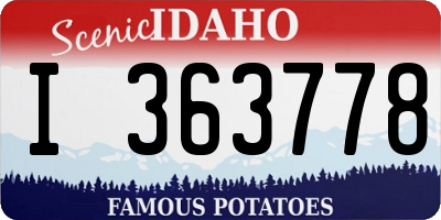 ID license plate I363778