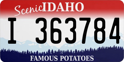 ID license plate I363784