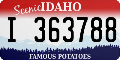 ID license plate I363788