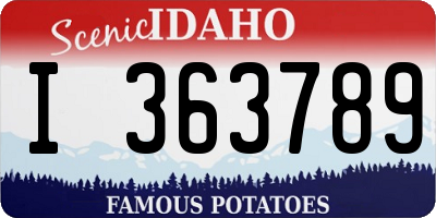ID license plate I363789