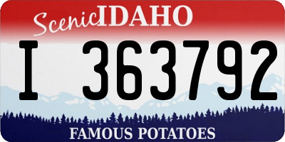 ID license plate I363792