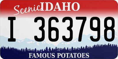 ID license plate I363798