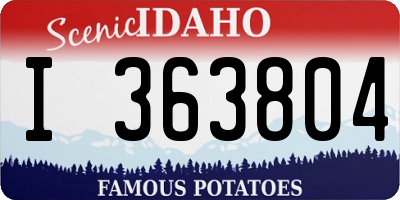 ID license plate I363804