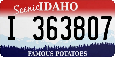 ID license plate I363807