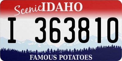 ID license plate I363810
