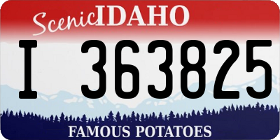 ID license plate I363825