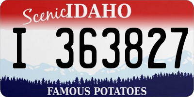 ID license plate I363827