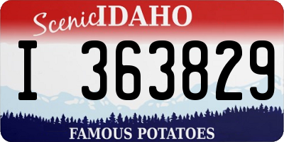 ID license plate I363829